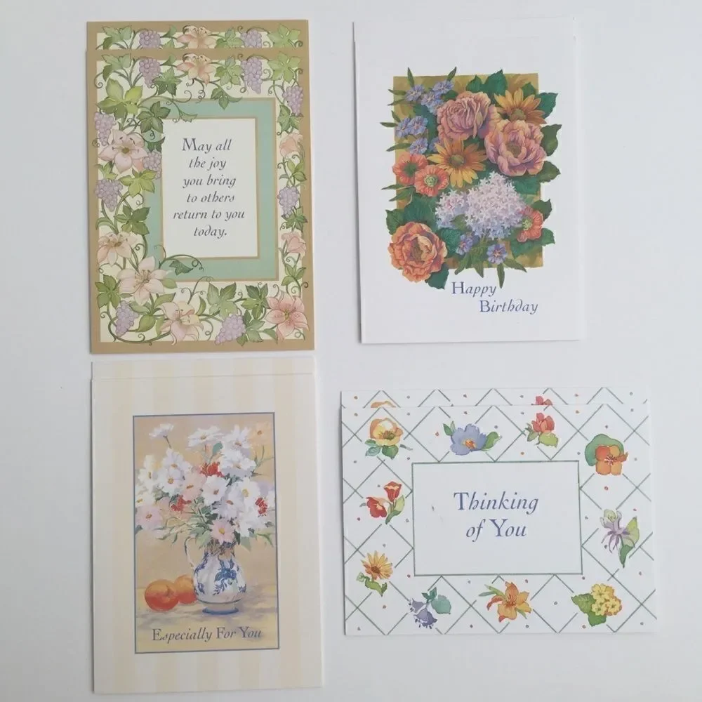 Vintage Current Birthday Cards Bundle/Lot 8 Floral Design Printed in the USA